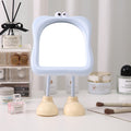 Cartoon big eyes dormitory makeup mirror adjustable desktop plastic storage for home table home glass mirror