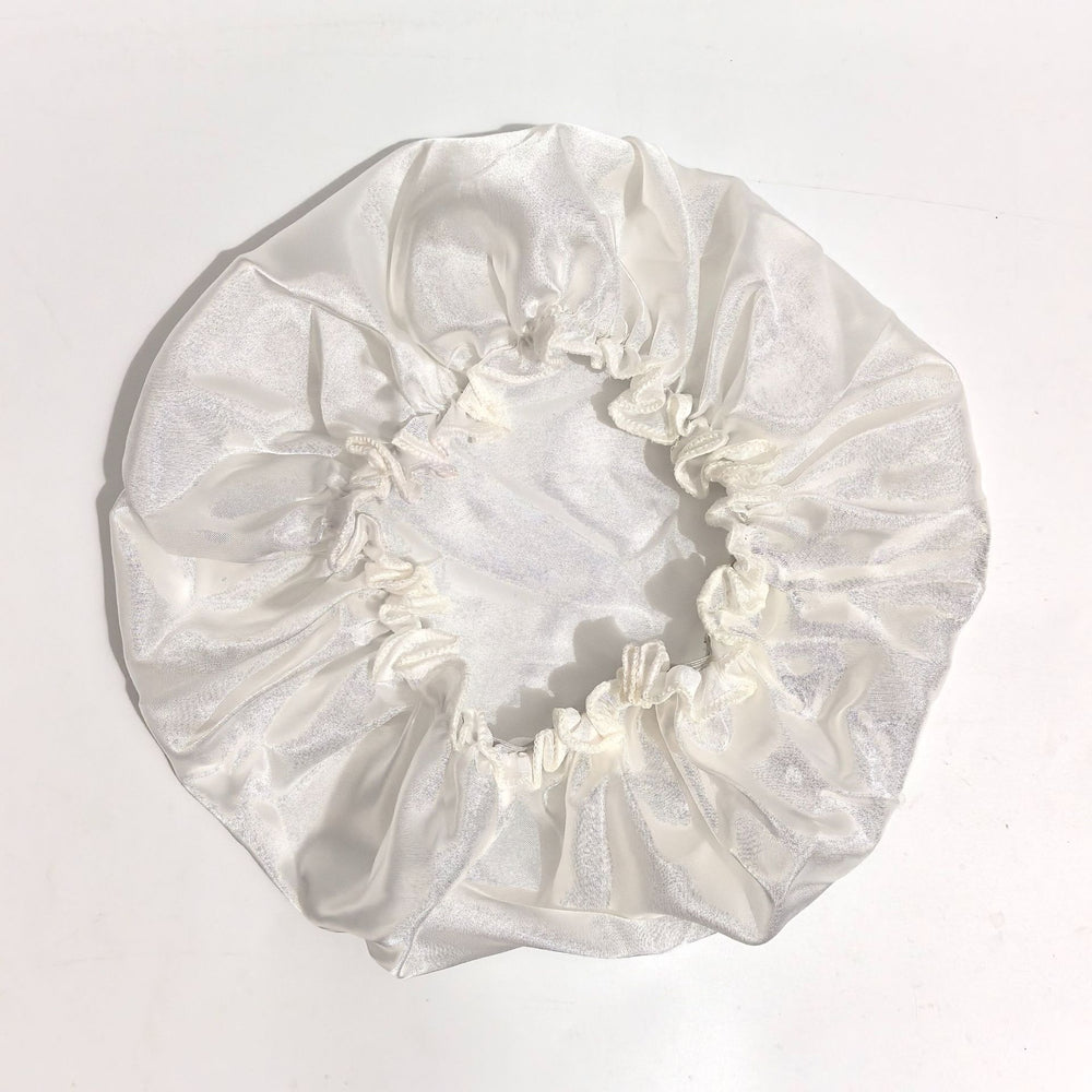 Amazon hot-selling single-layer satin hair bonnet - women's sleep cap, stylish lace trim, solid color beauty & hair care cap