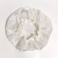 Amazon hot-selling single-layer satin hair bonnet - women's sleep cap, stylish lace trim, solid color beauty & hair care cap
