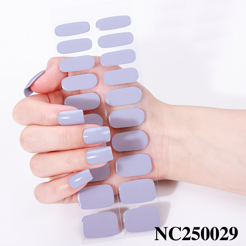 Zhengxiang custom gel nail stickers - waterproof, cross-border, european & american style, solid color nail art stickers, uv light curing, semi-cured nail stickers