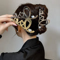 Love letter metal gripper for women, high-end hair volume, hair clip, headwear, large shark clip on the back of the head