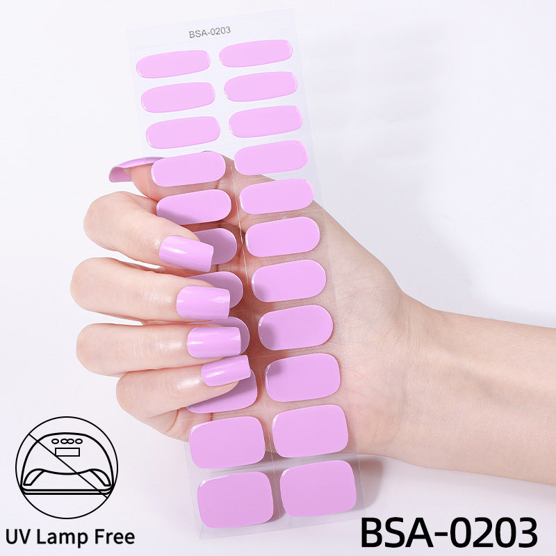 no-bake gel manicure stickers waterprooffashionpure color nail stickers no cure gel nail wraps