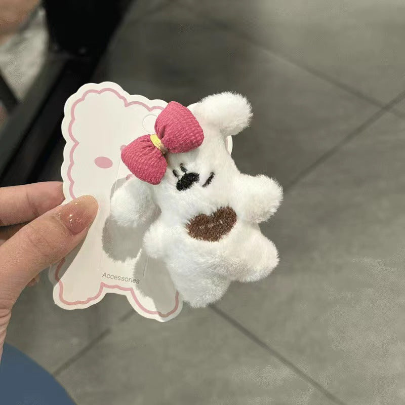 Cute plush doll bowsbear hairpin duckbill clip easiest for matchgirl heart bangs side clip cartoon hairpin