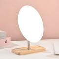 Bamboo wood storage makeup mirror wooden desktop home dressing mirror portable bedroom dormitory for home desktop mirror