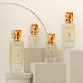 Cosmetic glass bottle set packaging: 120ml press-type lotion & serum glass bottles, 30ml stock solution & essential oil bottles