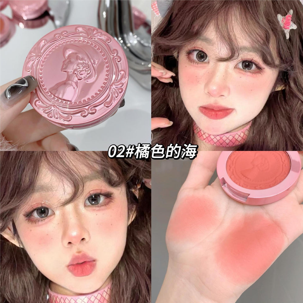 Gege bear gege bear stereo relief fog blush low saturation nature nude makeup single color blush palette