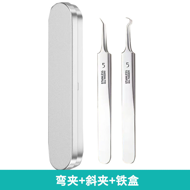 Factory direct stainless steel blackhead remover kit - includes ultra-fine tweezers, blackhead extractor, and acne pimple popping tool