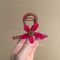 Retro stereo sunflower gripper for women 2025 new style back of head hair shark clip half-tied hair atmosphere hair accessories