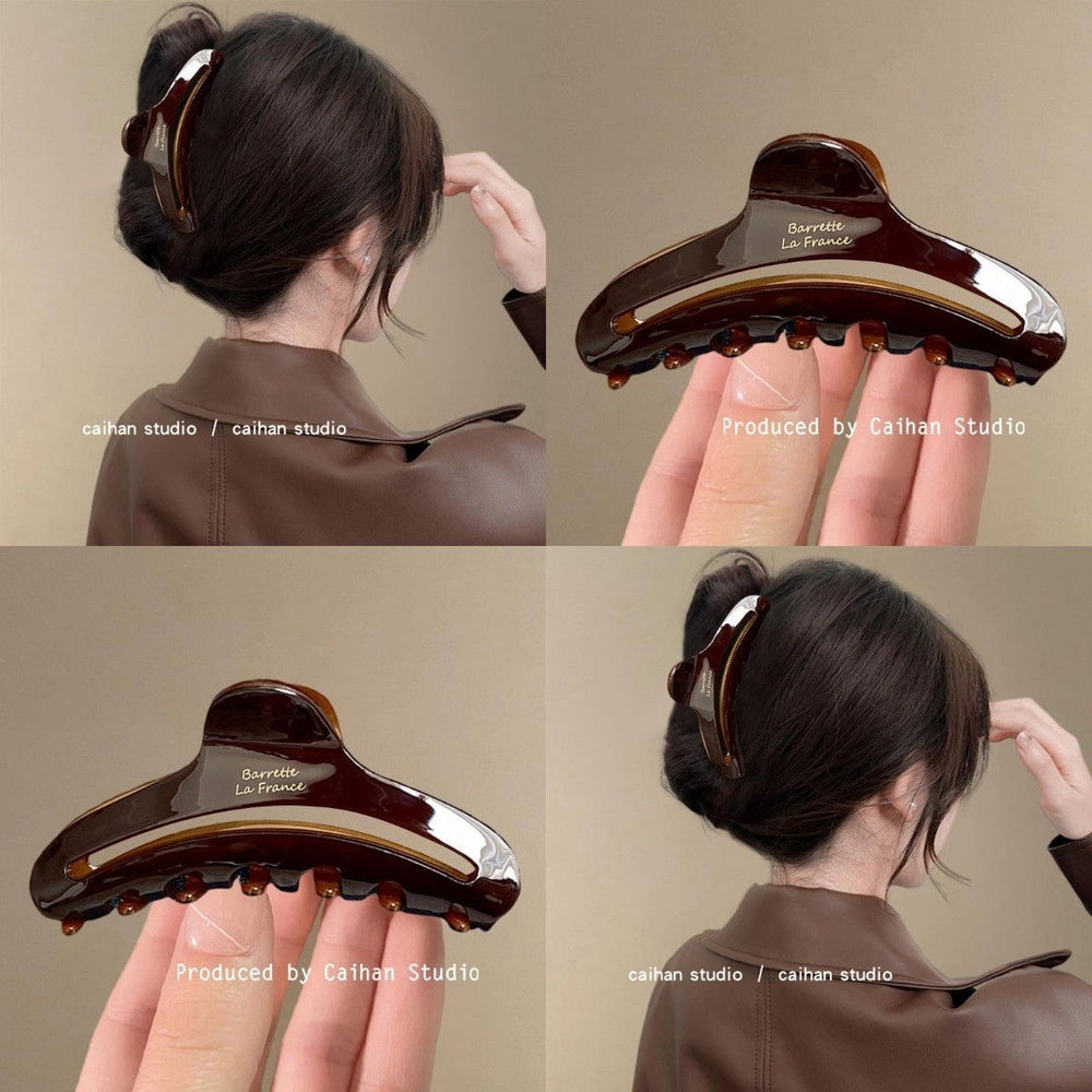 Frenchretrocut out clip large imitation acetic acid hair clip fashion back head hair shark clip hairpin headwear