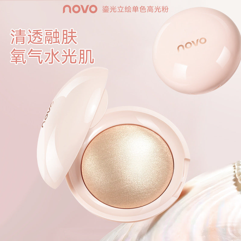 Makeup novo gilt stand-up painting high-gloss powder pearlescent fine shimmer explosive clear nature stereo facial brightening and contouring