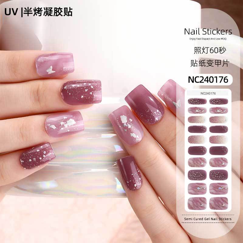 Zhengxiang custom gel nail art stickers - french style, uv/led semi-cured, waterproof, wholesale for export