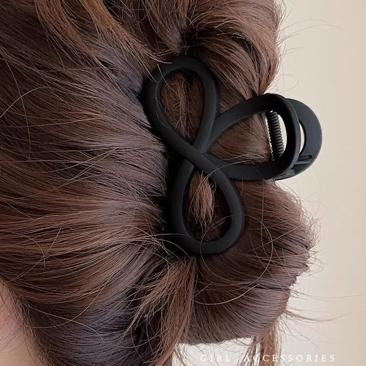 Cross ring-shaped medium hairpin 2025 new brown coffee color back of head hair clip popular hair accessories for women