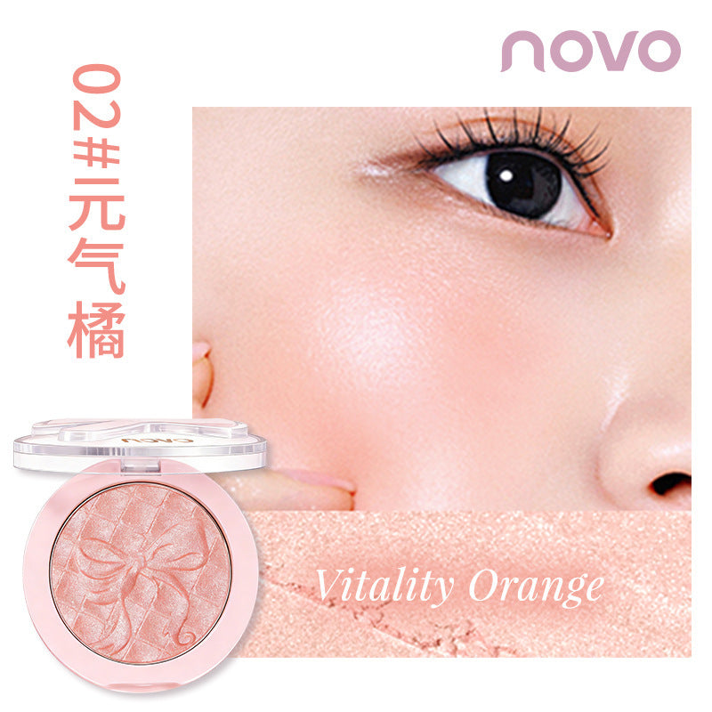 Makeup novo pink satin ballet single color blush pearlescent fine shimmer highlight brightening stereo contouring nature nude makeup rouge