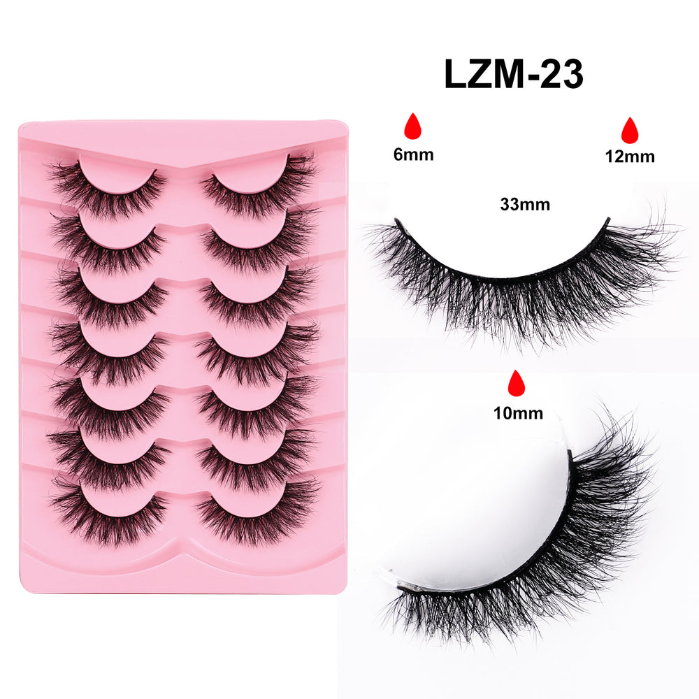 fashion style hard stem false eyelashes southeast asia 3d stereo natural half eye eyelashes flat factory wholesale