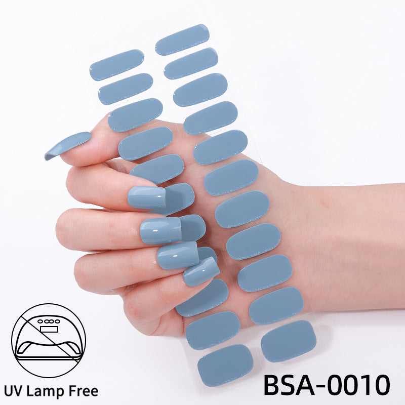 no-bake gel manicure stickers waterprooffashionpure color nail stickers no cure gel nail wraps