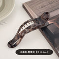 Retro leopard print hair clip for women 2025 new arrival duckbill clip large oval multi-tooth horizontal clip half-tied hair ponytail clip headwear