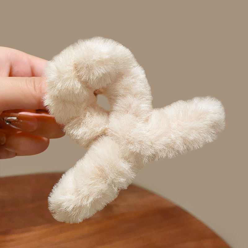 Stuffed gripper female fall and winter large hair clip classy sense ins shark clip hair volume multi-plate hair clip headwear hair accessories
