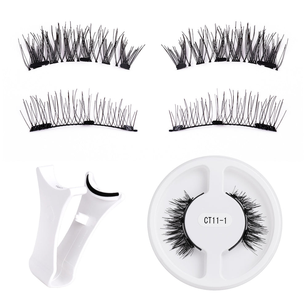 popular magnetic false eyelashes, glue-free, one-piece magnetic suction set, fox eyelashes, flatness magnetic