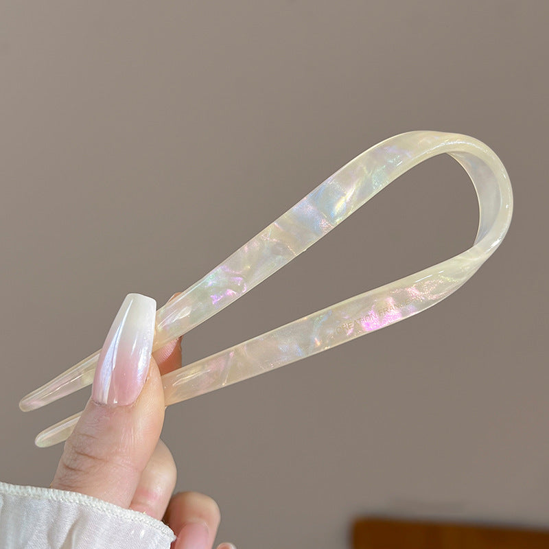 U-shaped acetate hairpin for women, classy sense of ins, new chinoiserie hairpin, headwear, casual modern daily hairpin