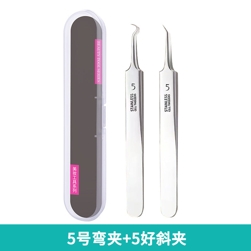 Factory direct stainless steel blackhead remover kit - includes ultra-fine tweezers, blackhead extractor, and acne pimple popping tool