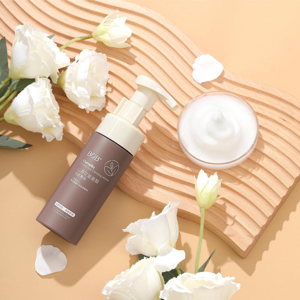 Bob camellia amino acid cleansing mousse deep cleansing pores blackheads moisturizing dry oily skin facial cleanser