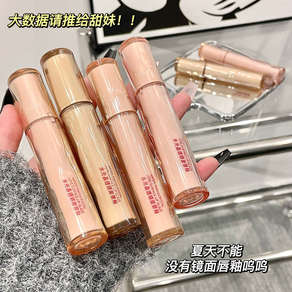 Gege bear gege bear water-glossy crystal lens lip glaze moisturizing, quick-drying, film-forming, waterproof, non-fading