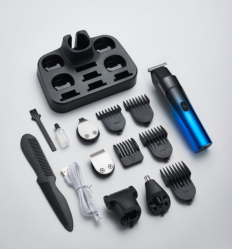 Cordless hair clipper set - rechargeable hair trimmer for home use - diy haircutting kit - electric hair clipper for men - complete barber tool set