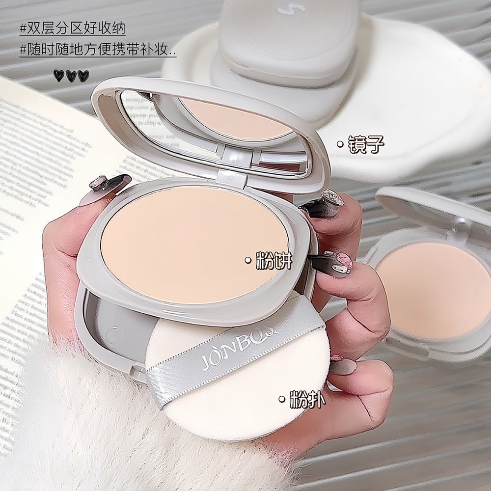Jonbos silky soft matte powder foundation - long-lasting, oil-control, skin-smoothing, concealing, non-caking, waterproof, wet & dry dual-use foundation