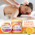 lemon yogurt scrub bath salt - exfoliates, brightens, moisturizes, deep cleansing scrub & body wash 720g