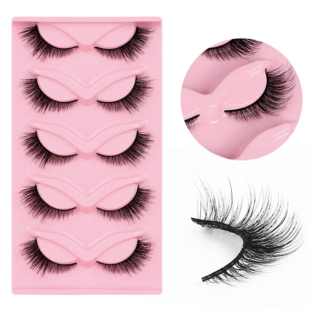 Pingdu fox series eyelashes half pair of eyelashes thick and curled cross european and american false eyelashes factory wholesale cross thick