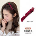 Broken hair storage clip red braided hair clip female princess head flocking fluffy bangs clip side duckbill clip headwear