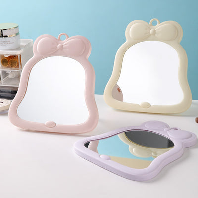 Bow foldable student plastic storage cosmetic mirror dormitory for home desktop vertical cute home table mirror