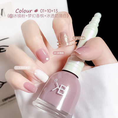 Fall and winter transparent nude bell water-based nail polish no baking quick drying long-lasting non-peelable jelly nail salon nail polish