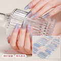 Zhengxiang cross-border gel manicure stickers cartoon cute waterproofgrids pattern flash japanese and korean uv half-baked nail stickers ins