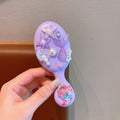 Kids' snow & ice cartoon air cushion comb - cute, portable, anti-static, gentle hair massage for girls, perfect for school