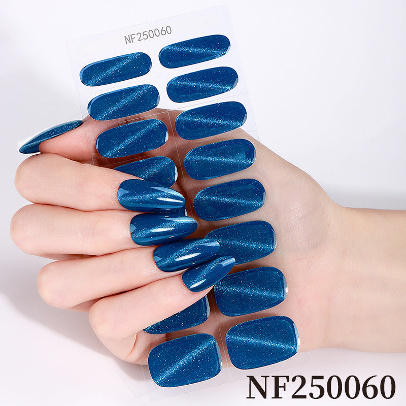Zhengxiang personalized gel nail stickers waterprooffashion flash cat eye uv semi-cured gel nail stickers gel nail