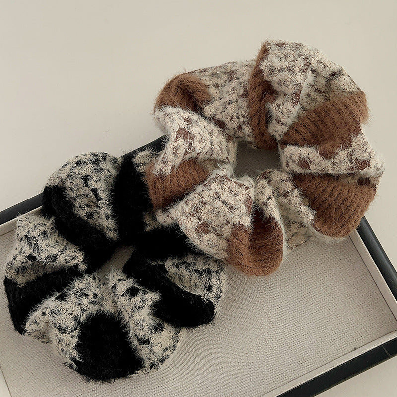 Fall and winternew arrivaldouble wool large intestine hair tiefrenchretroclassy headband ponytail rubber band hair accessories wholesale