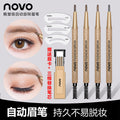 Novo precision sculpting automatic rotating eyebrow pencil - ultra-fine tip, long-lasting, waterproof, smudge-proof, dual-ended brow pen set
