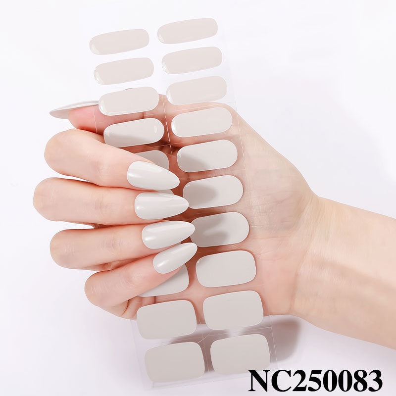 Zhengxiang custom gel nail stickers - waterproof, cross-border, european & american style, solid color nail art stickers, uv light curing, semi-cured nail stickers