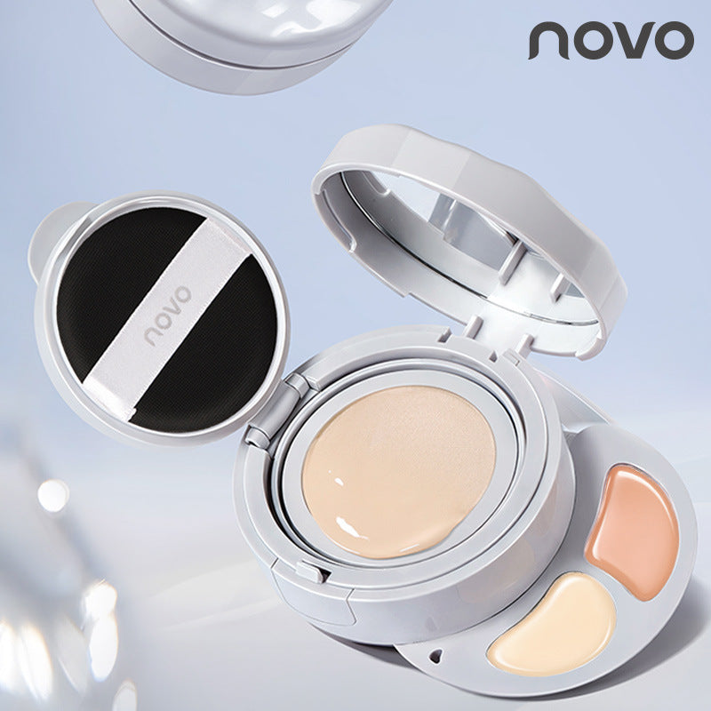Novo cloud fat glowing cushion powder cream concealer two-in-one soft focus concealer long-lasting waterproof anti-sweat and not easy to remove makeup