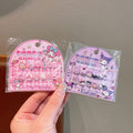 Sanrio cartoon cat my melody rhinestone nail art stickers 3d self-adhesive nail decals decorative nail pieces for little girls