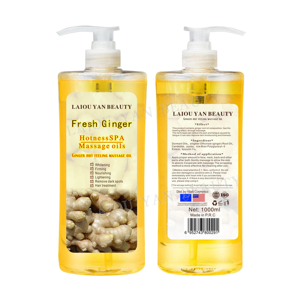 leo yanmei facial moisturizing essential oil body massage oil 1000ml heating meridian massage foreign trade wholesale