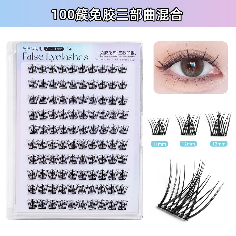 Pindu glue-free false eyelashes full series natureartificial free removable eyelashes whole cluster fox false eyelashes factory batch