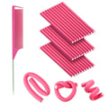 universal bar 18cm 31-piece curly hair set pointed tail comb hairdressing big wave curly hair set factory straight hair