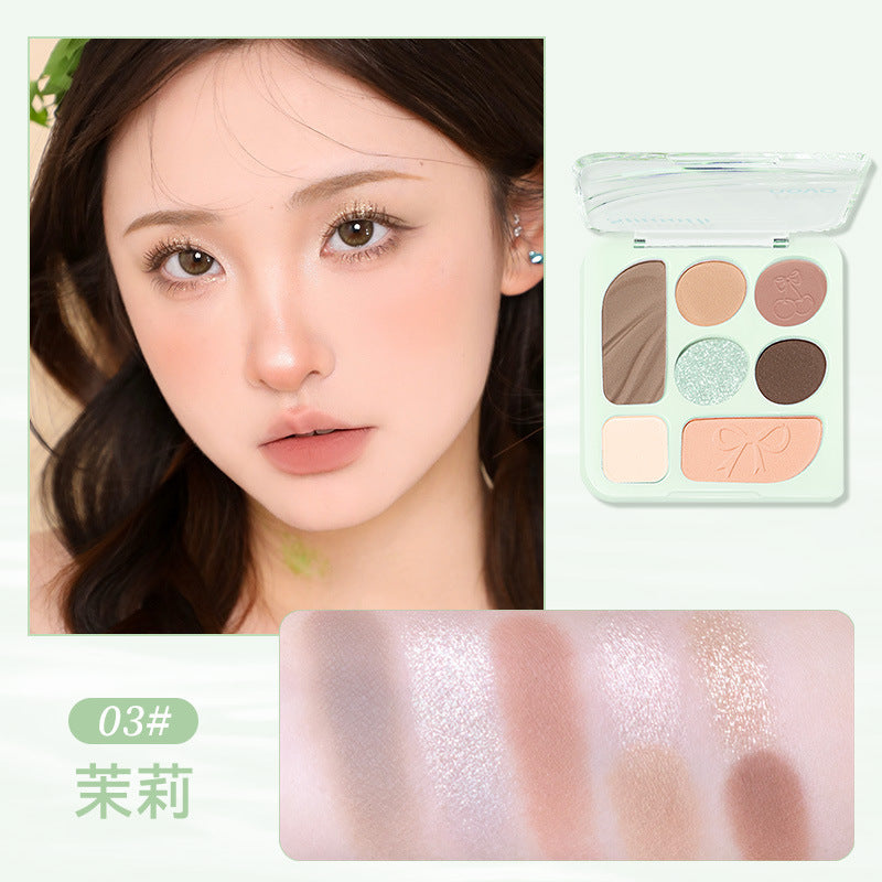 Novo indulge in fantasy seven-color eyeshadow palette - matte, shimmer, fine glitter, highlighter, contour, blush, all-in-one eyeshadow palette