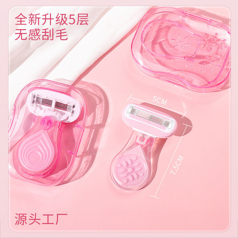 five-layer shaving knife for women, special armpit hair removal handy gadget, whole body leg hair, armpit 5-layer shaving private parts instrument