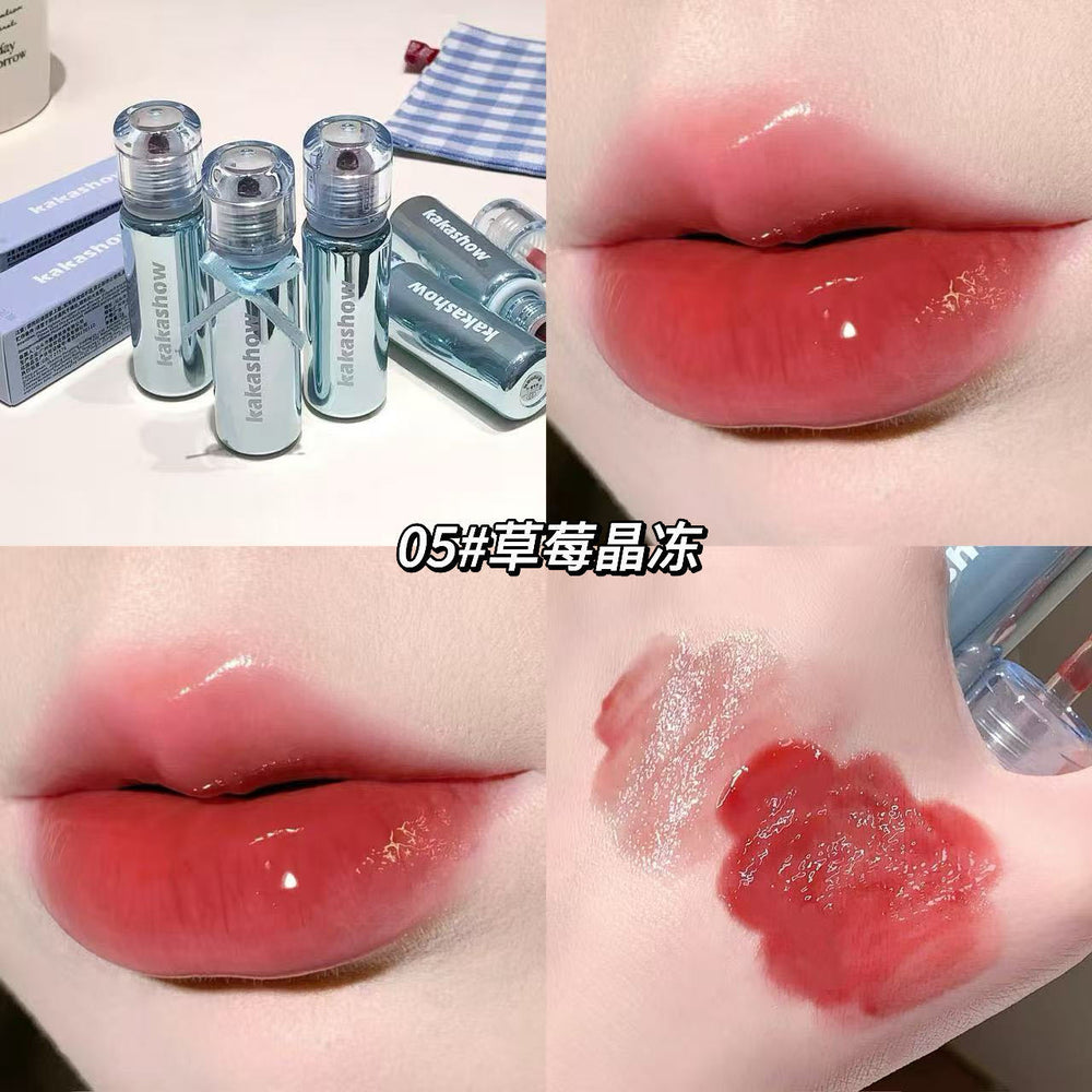 Kakashow highlighting & locking lip glaze - dewy mirror finish, plump glass lips, light makeup, no-makeup look, affordable lipstick