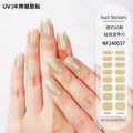 Zhengxiang custom gel nail stickers - solid color glitter, korean style uv light semi-cured nail stickers, waterproof, cross-border wholesale