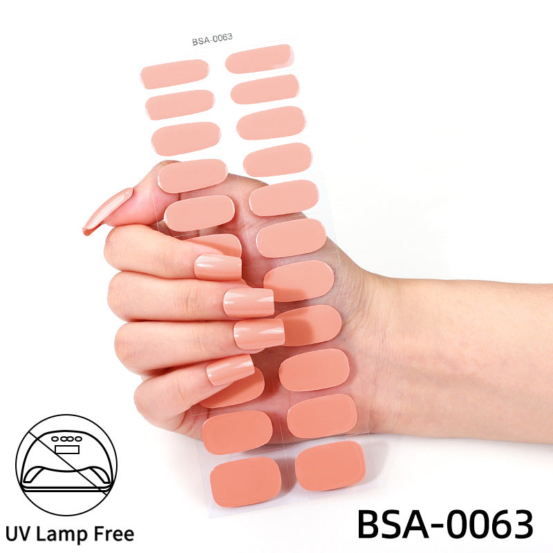 no-bake gel manicure stickers waterprooffashionpure color nail stickers no cure gel nail wraps