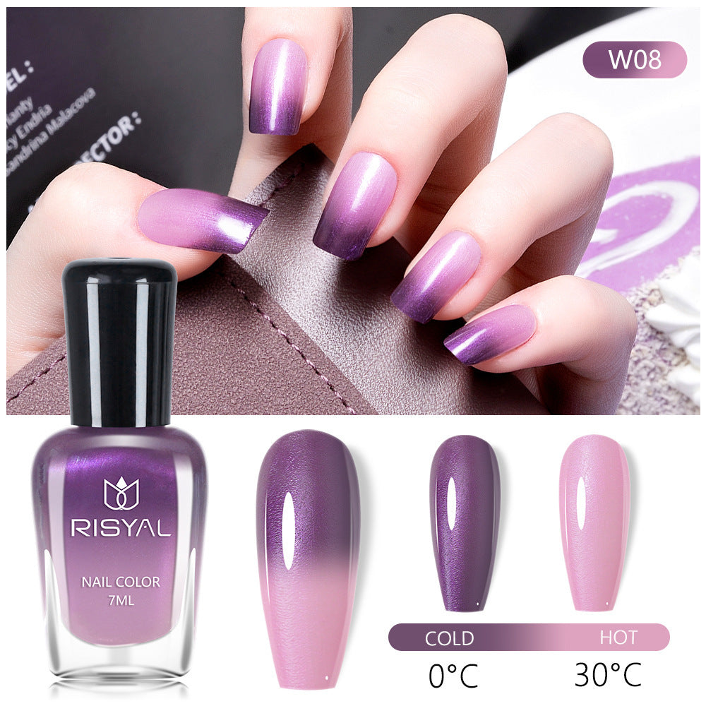 Risyal color-changing nail polish 7ml - no bake, quick dry, peel-off, wholesale, cross-border exclusive, gradient nail polish